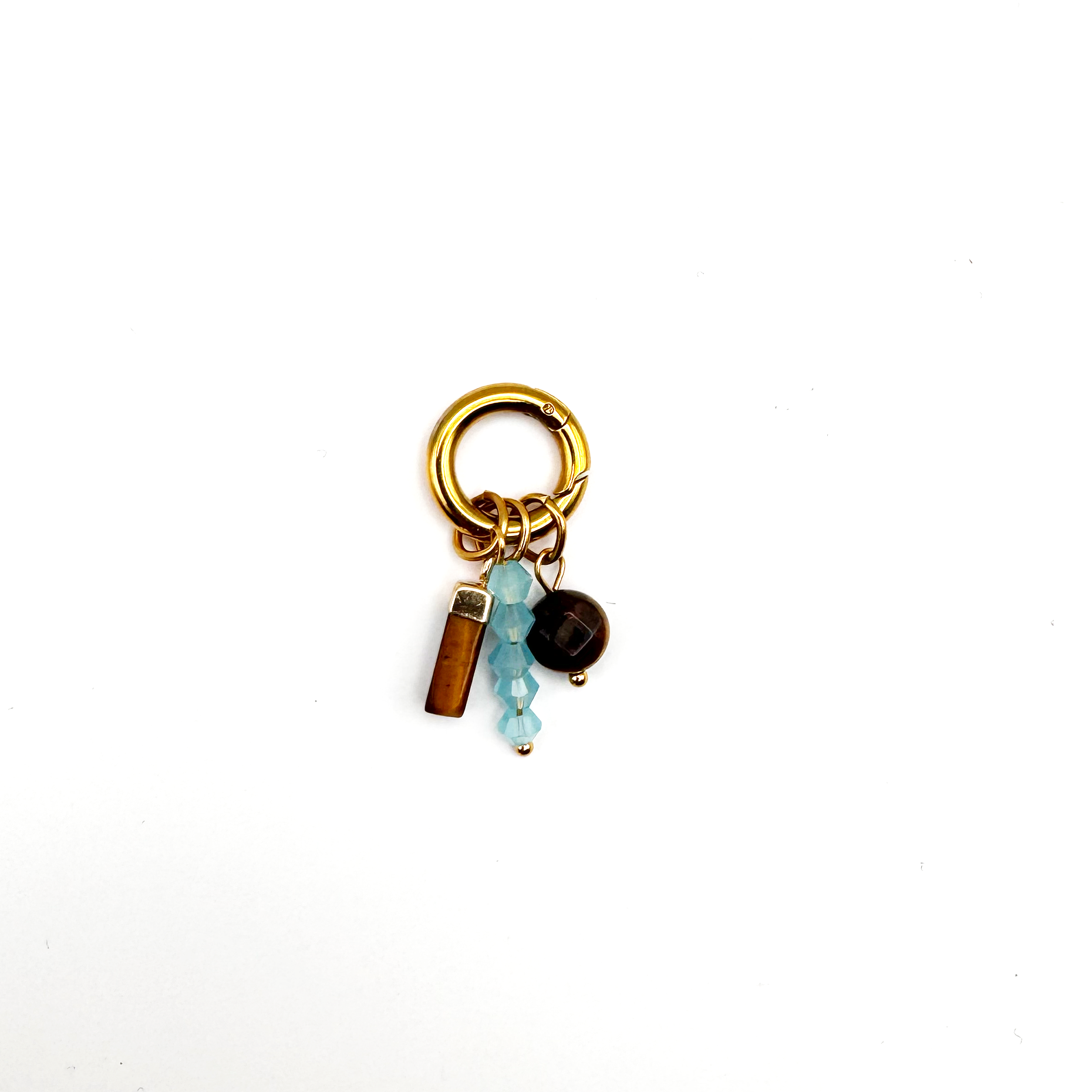 Charm Tiger Eye &amp; Aqua