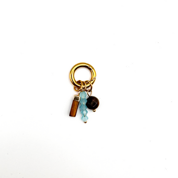 Charm Tiger Eye &amp; Aqua