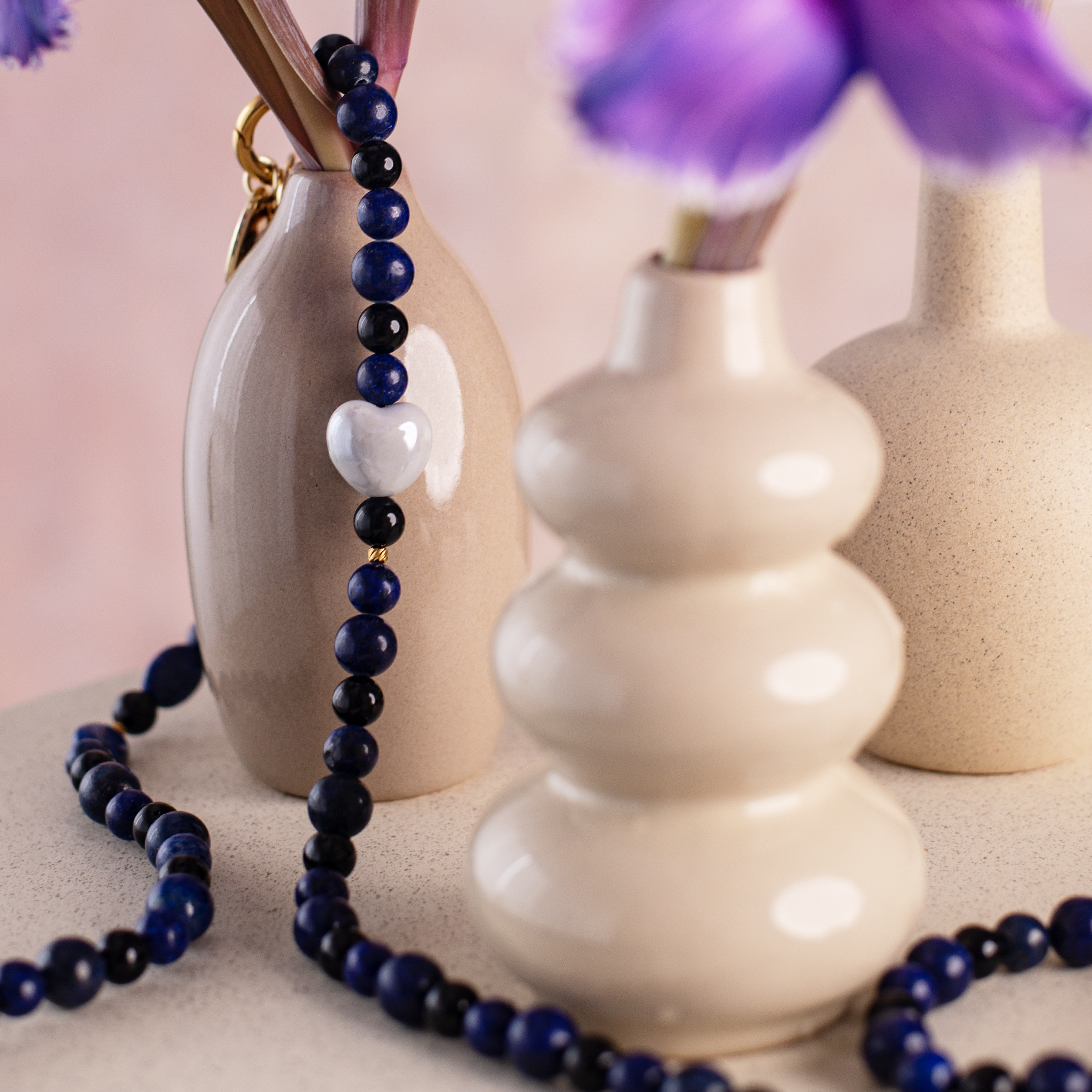 KARMEN NOTTE – Crossbody din pietre naturale pentru telefon 120 cm