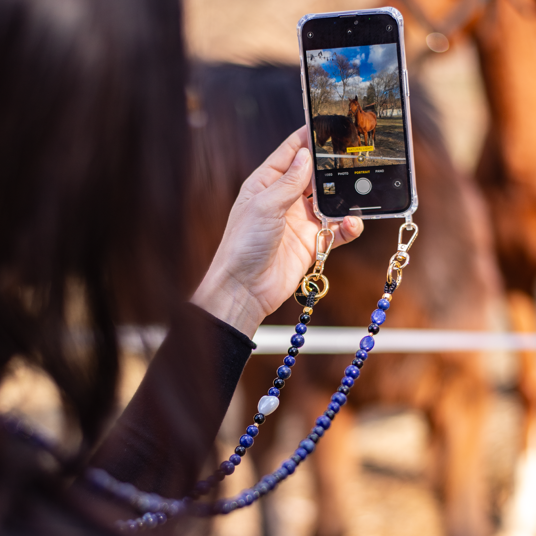 KARMEN NOTTE – Crossbody din pietre naturale pentru telefon 120 cm