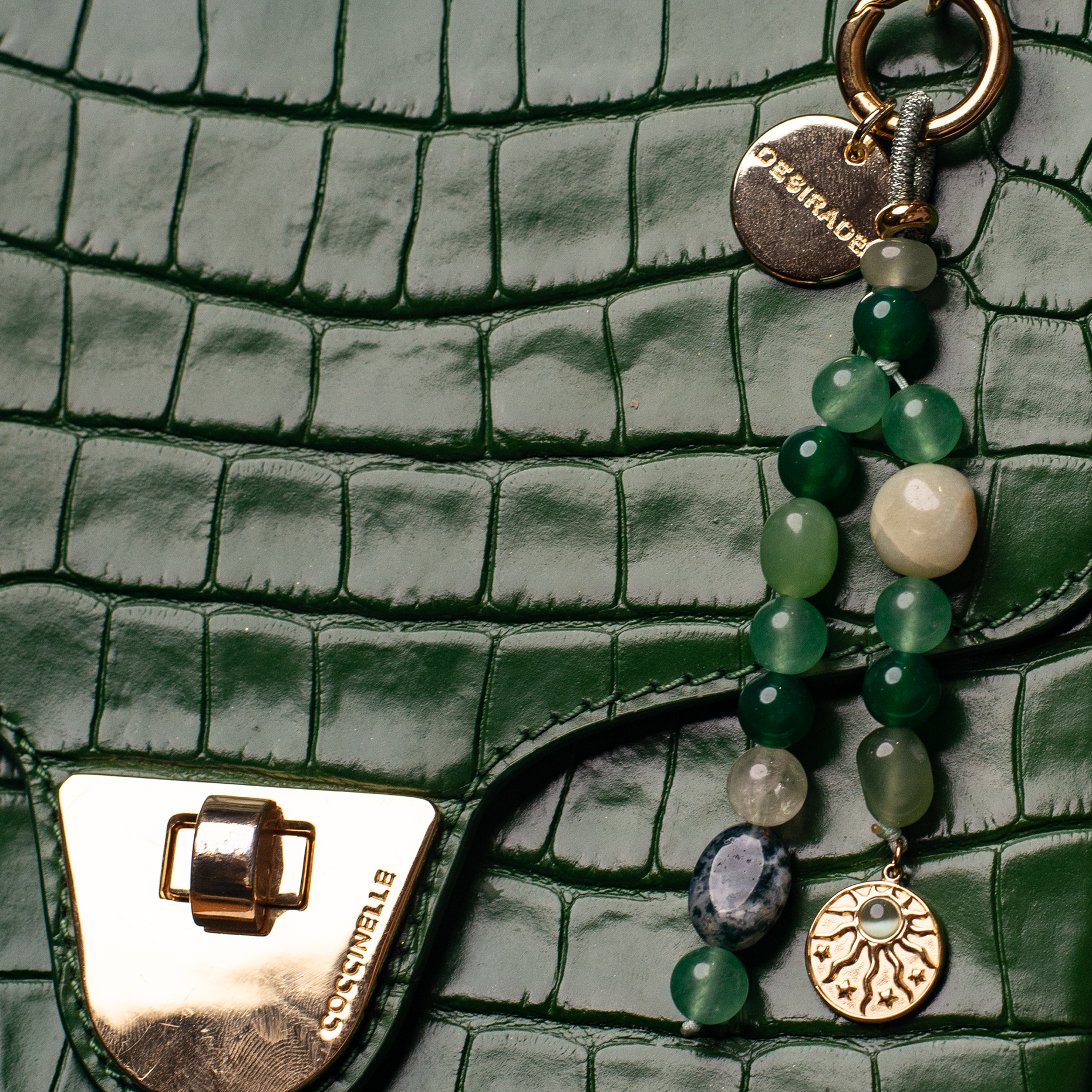 VERDE SOLE – Charm pentru geantă din pietre naturale