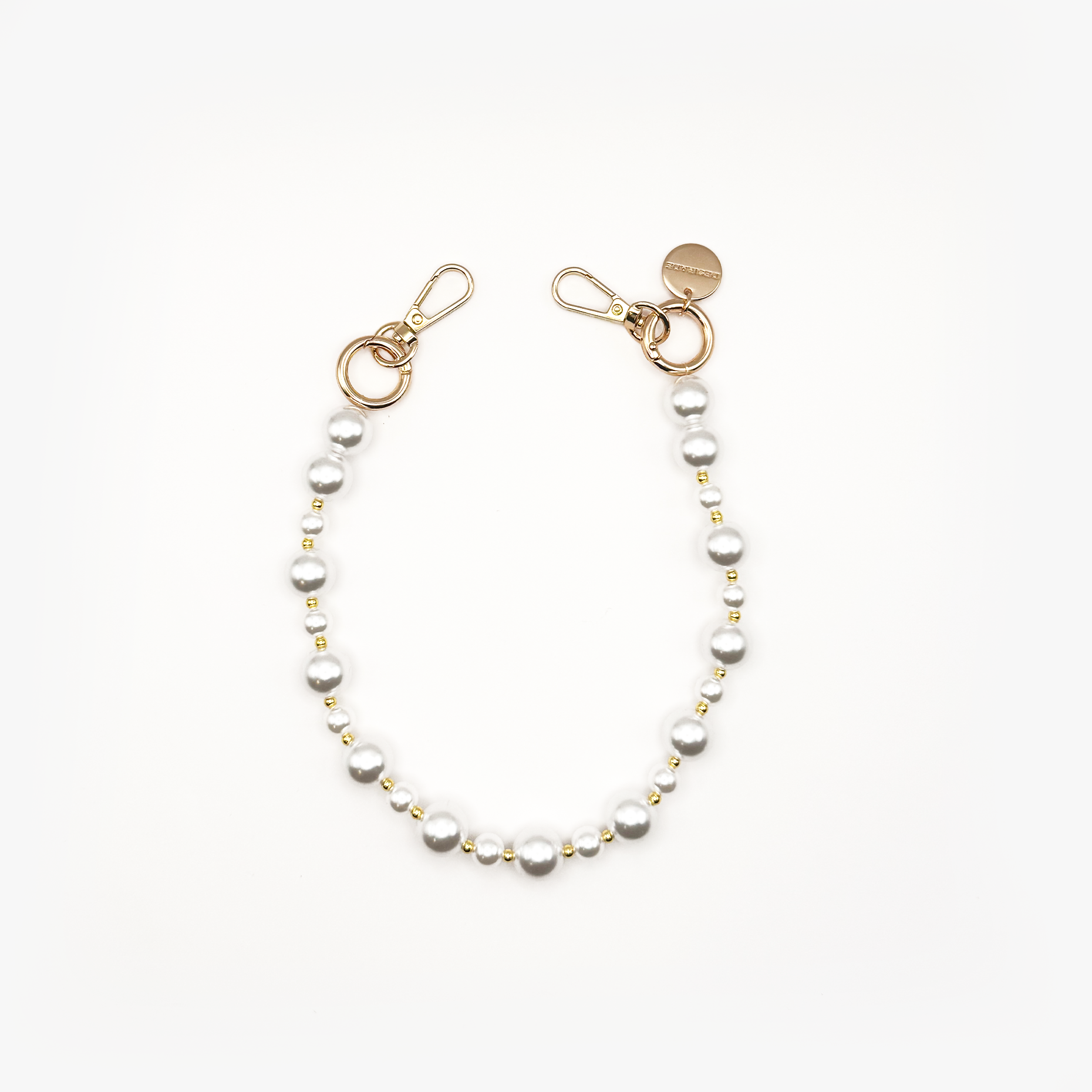 Pearl Touch Gold – Short strap with pearls &amp; gold accents