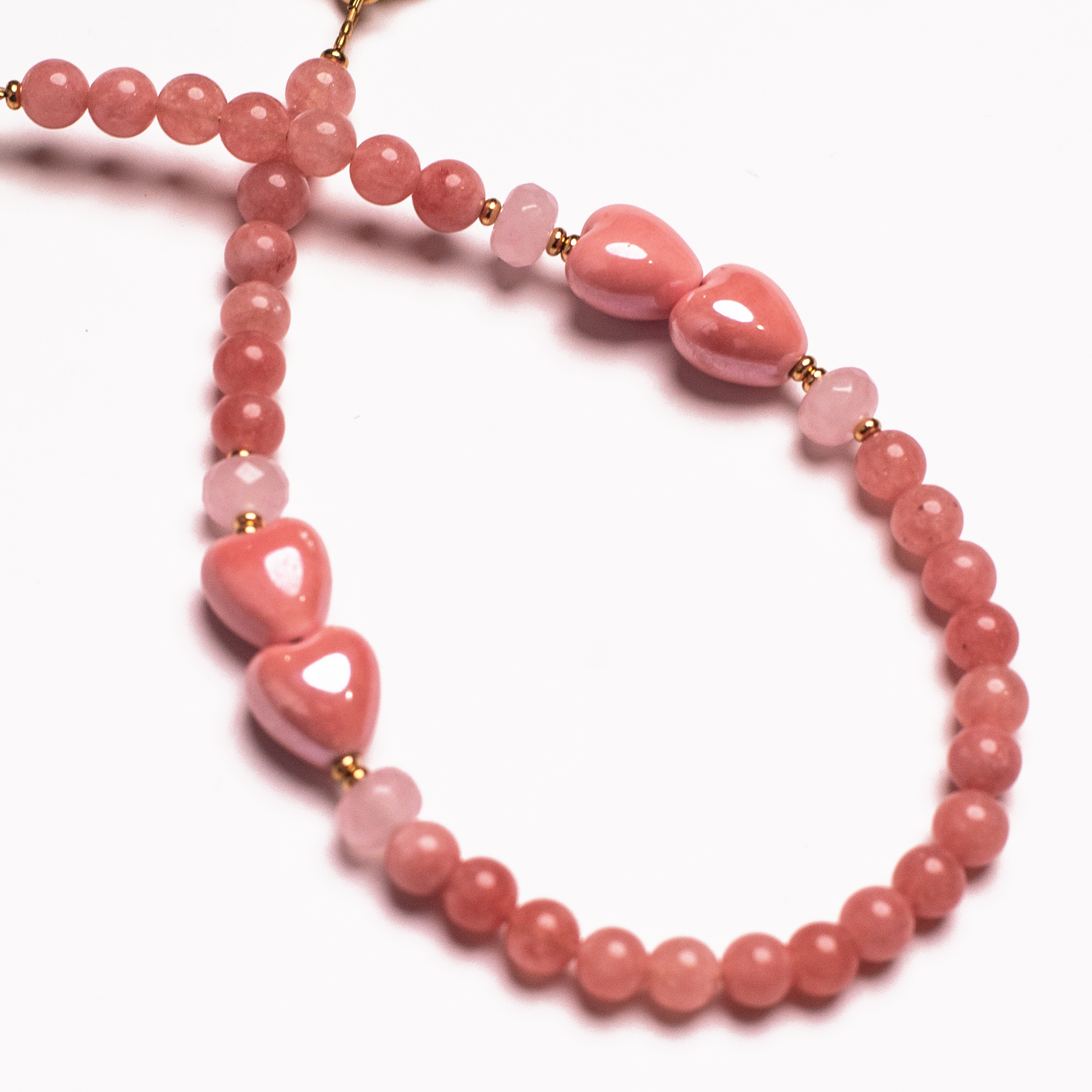 ROSA SOAVE – Strap pentru telefon din ceramică și pietre naturale 32cm